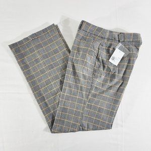 NWT FOREVER 21 Women’s Large Long (Actual 30" x 32") Plaid Woven Ankle Pants